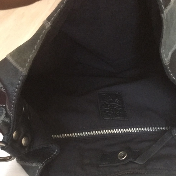 Genuine Leather and Genuine Suede Patchwork Lucky Brand Leather Suede Bucket Bag - Picture 4 of 13